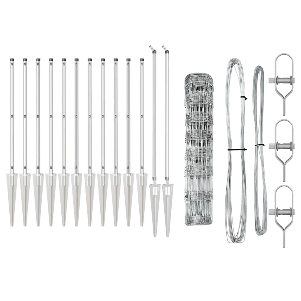 vidaXL Gard pentru câmp Argintiu 100 x 0.8 m Oțel galvanizat