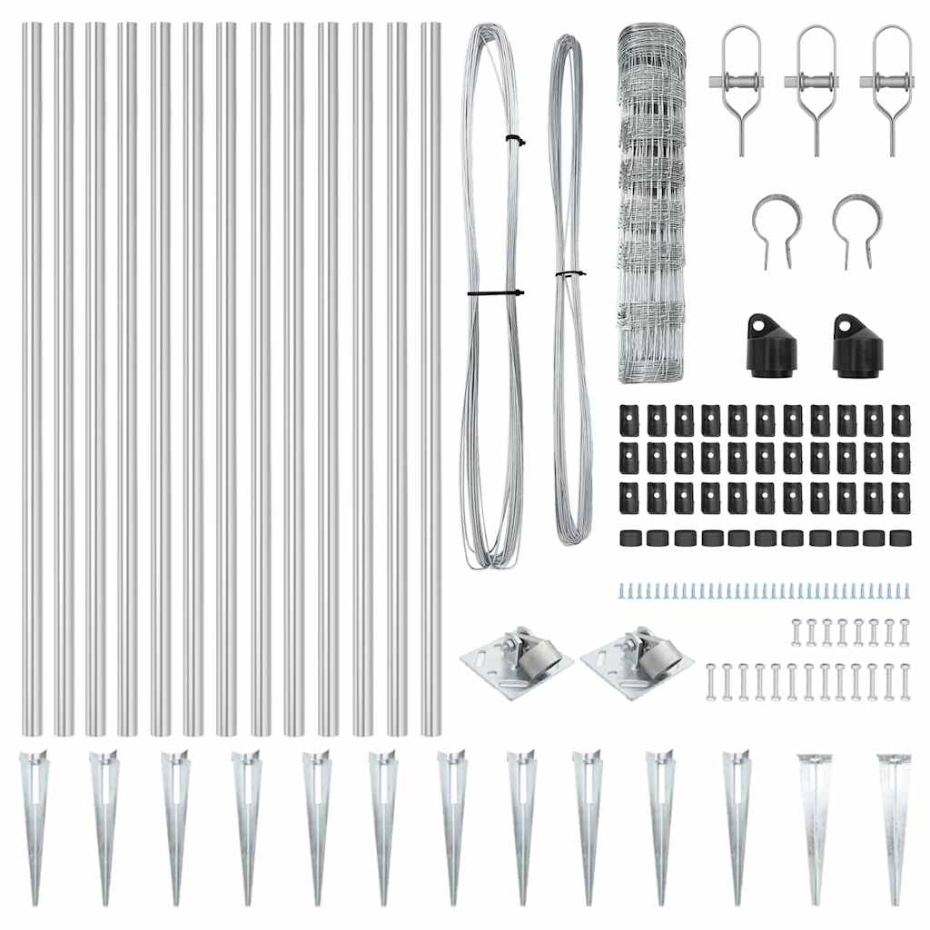 vidaXL Gard pentru câmp Argintiu 100 x 0.8 m Oțel galvanizat