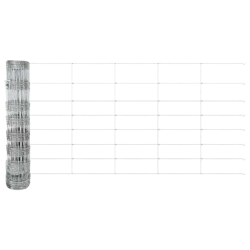 vidaXL Gard pentru câmp Argintiu 100 x 0.8 m Oțel galvanizat