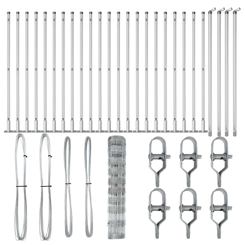 vidaXL Stâlp de gard. Galvanizat 50 x 1 m Oțel