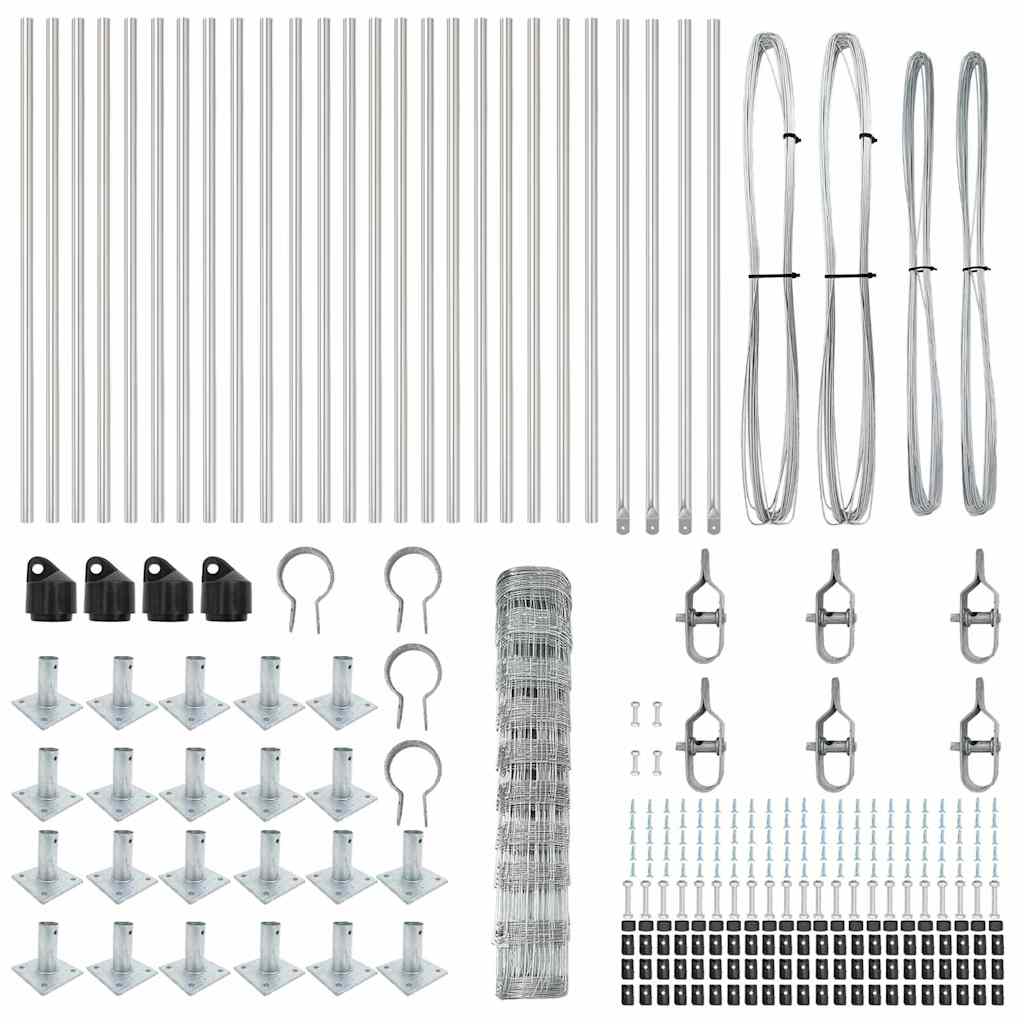 vidaXL Stâlp de gard. Galvanizat 50 x 1 m Oțel