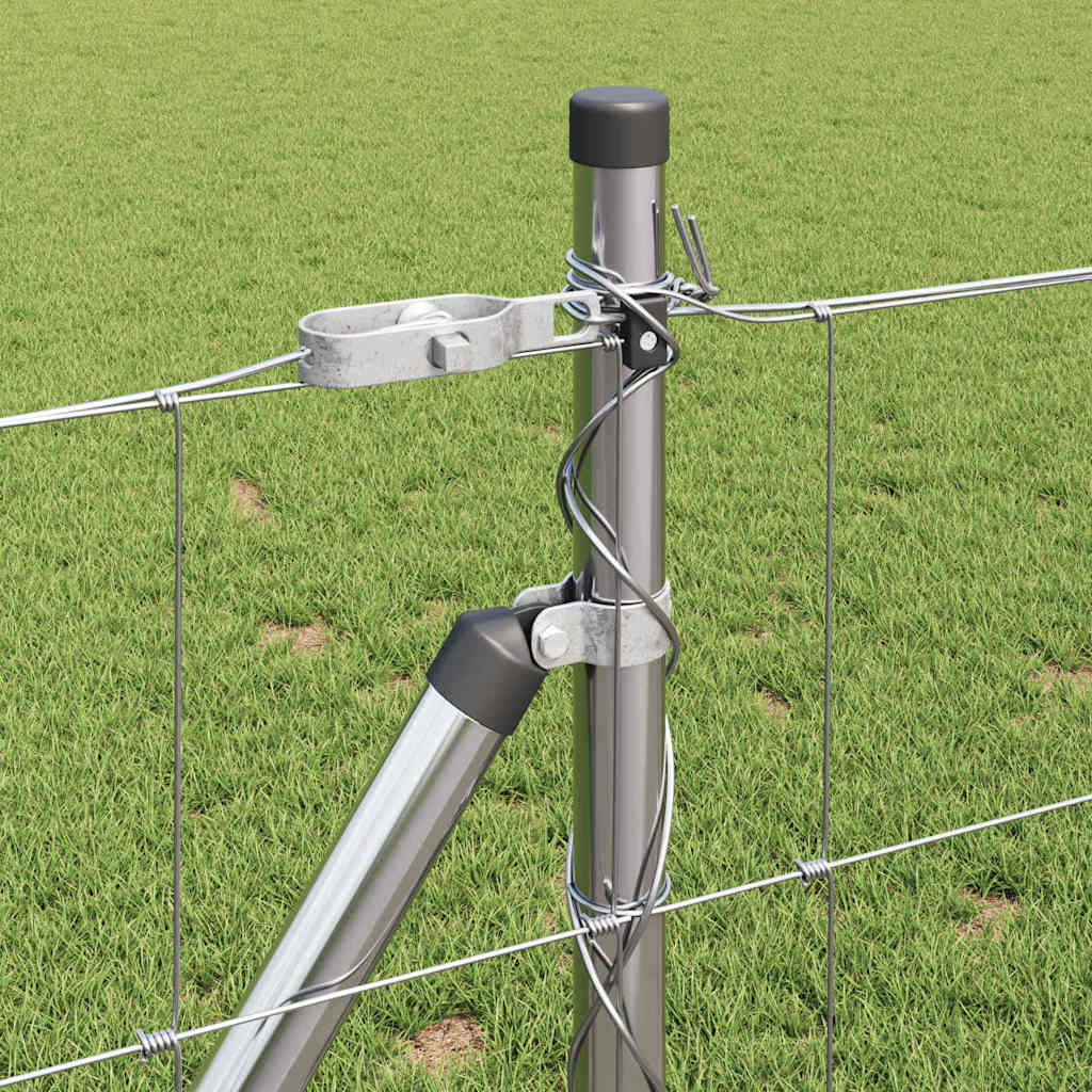 vidaXL Gard pentru câmp Argintiu 100 x 0.8 m Oțel galvanizat