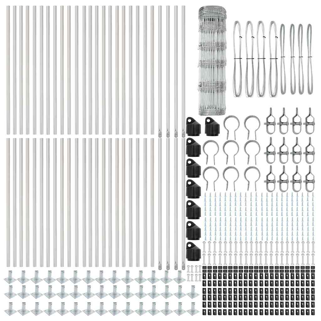 vidaXL Gard pentru câmp Argintiu 100 x 0.8 m Oțel galvanizat