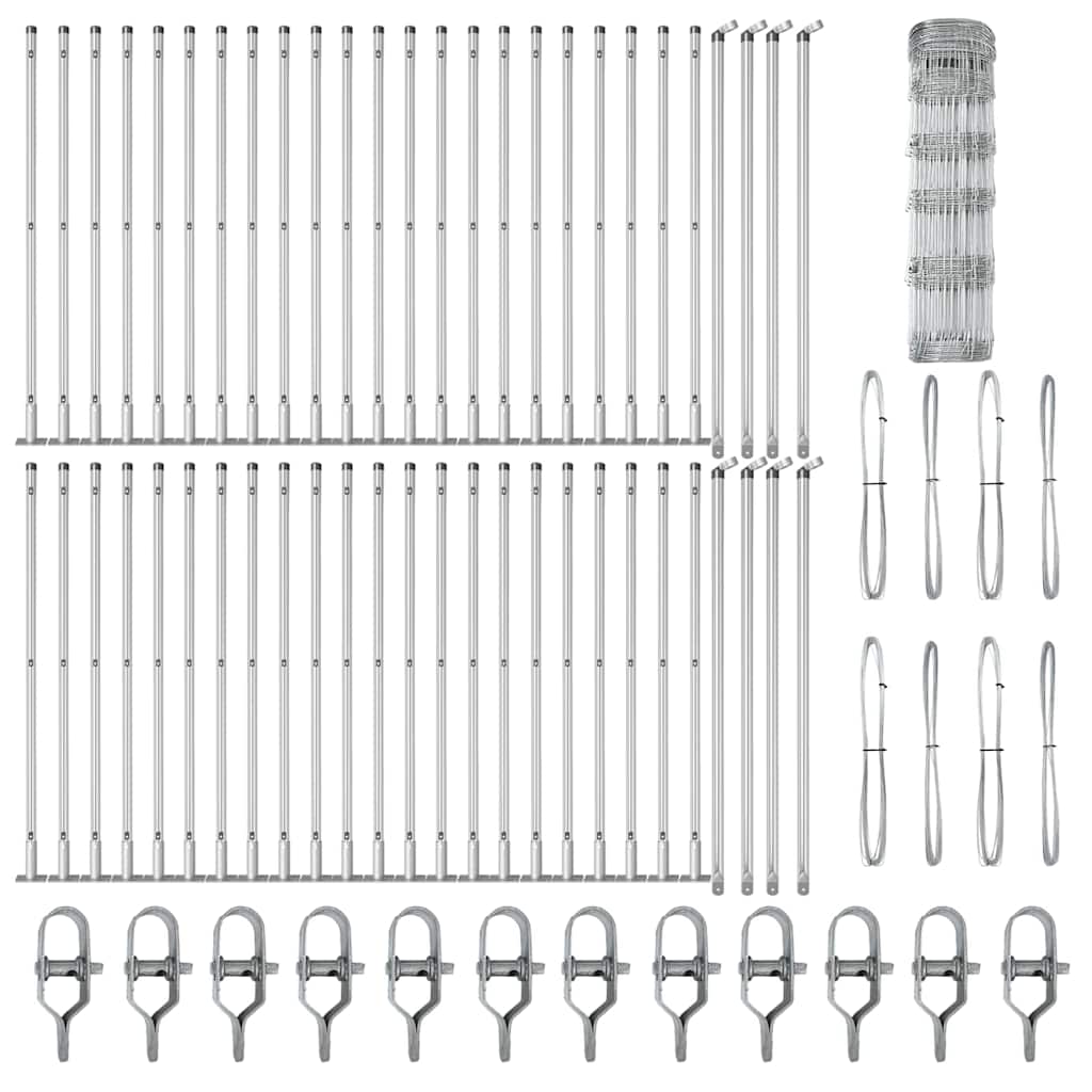 vidaXL Gard pentru câmp Argintiu 100 x 0.8 m Oțel galvanizat