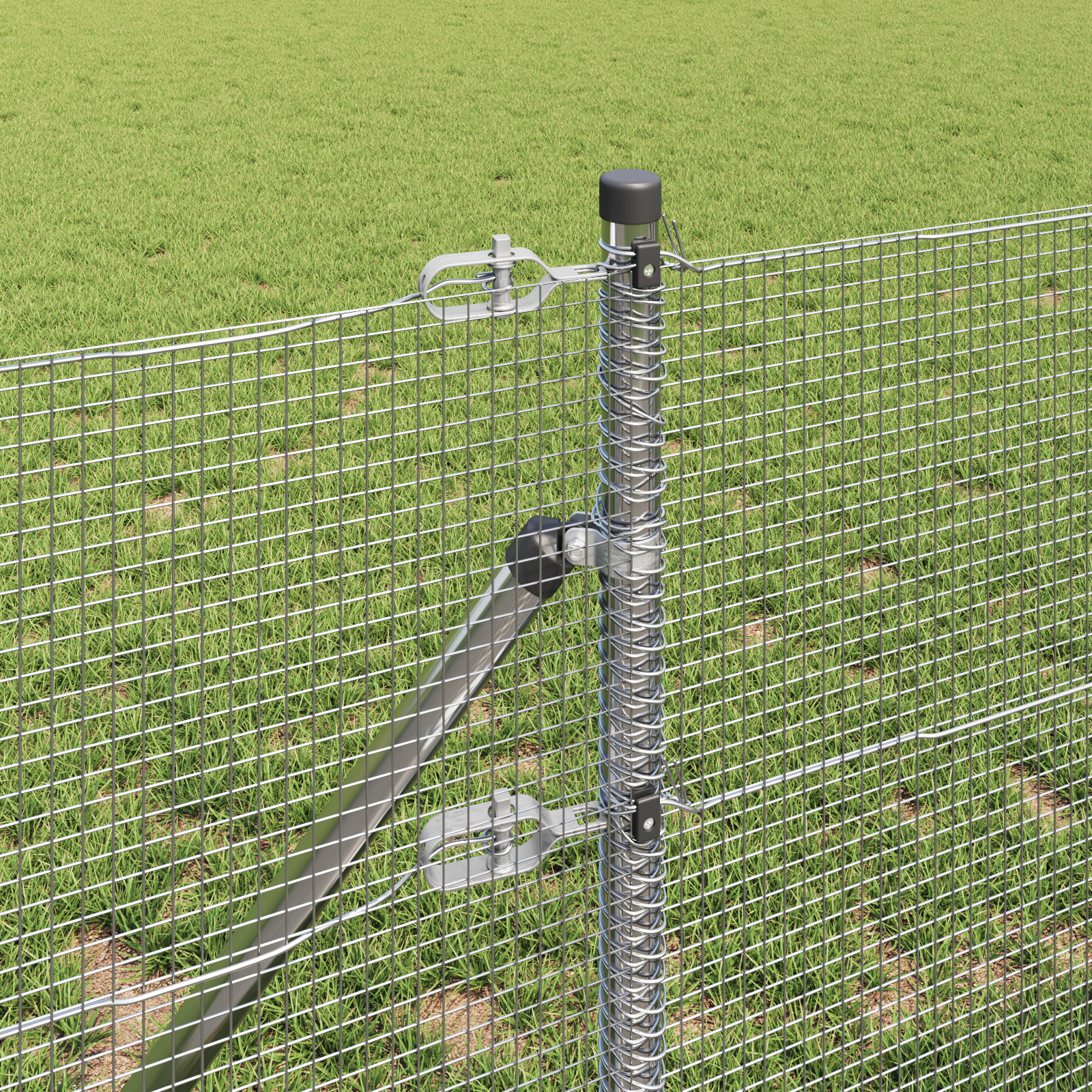 vidaXL Îngrădire cu stâlpi Argintiu 0.6 x 10 m Oțel vidaXL Îngrădire cu stâlpi Argintiu 0.6 x 10 m Oțel