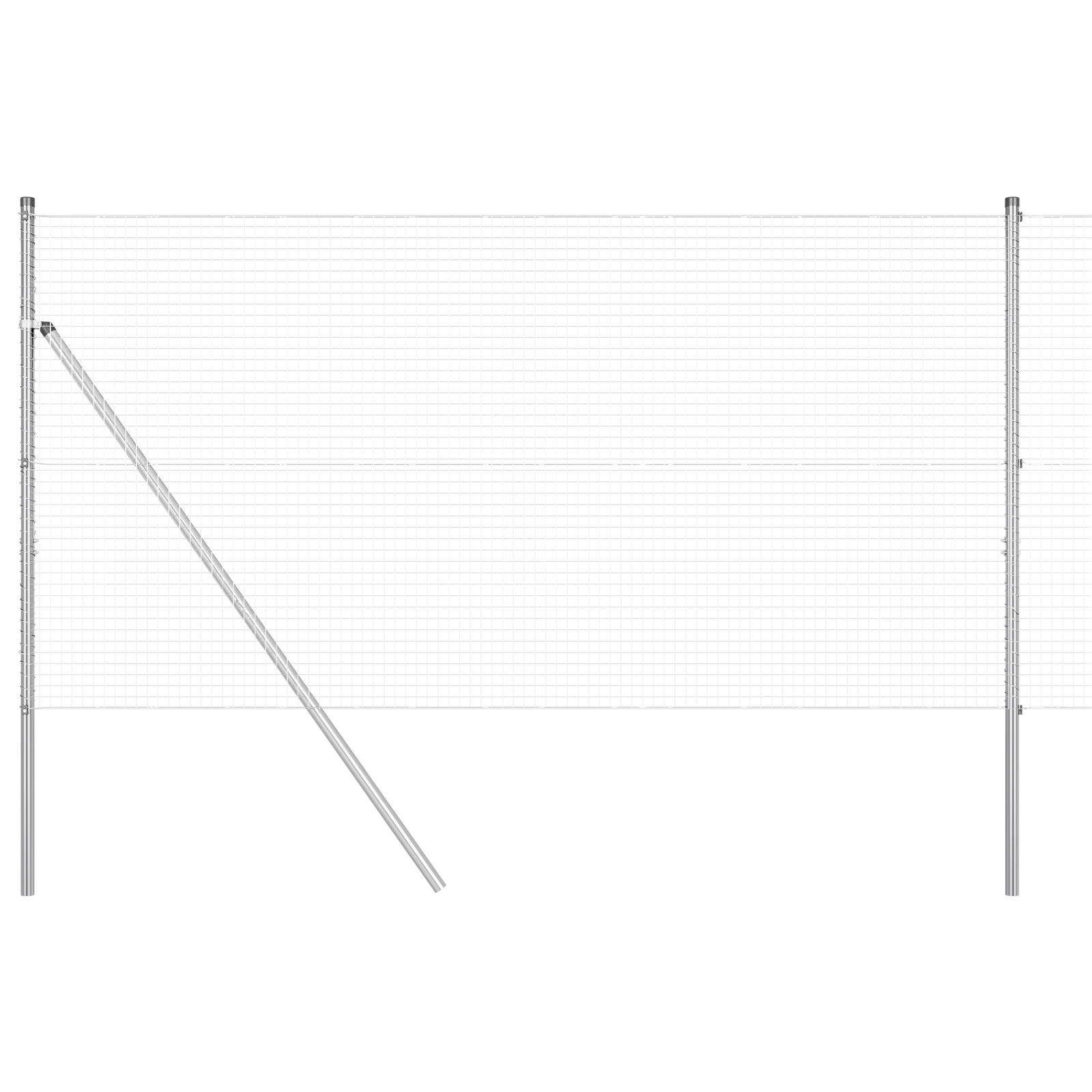 vidaXL Îngrădire cu stâlpi Argintiu 1.2 x 10 m Oțel