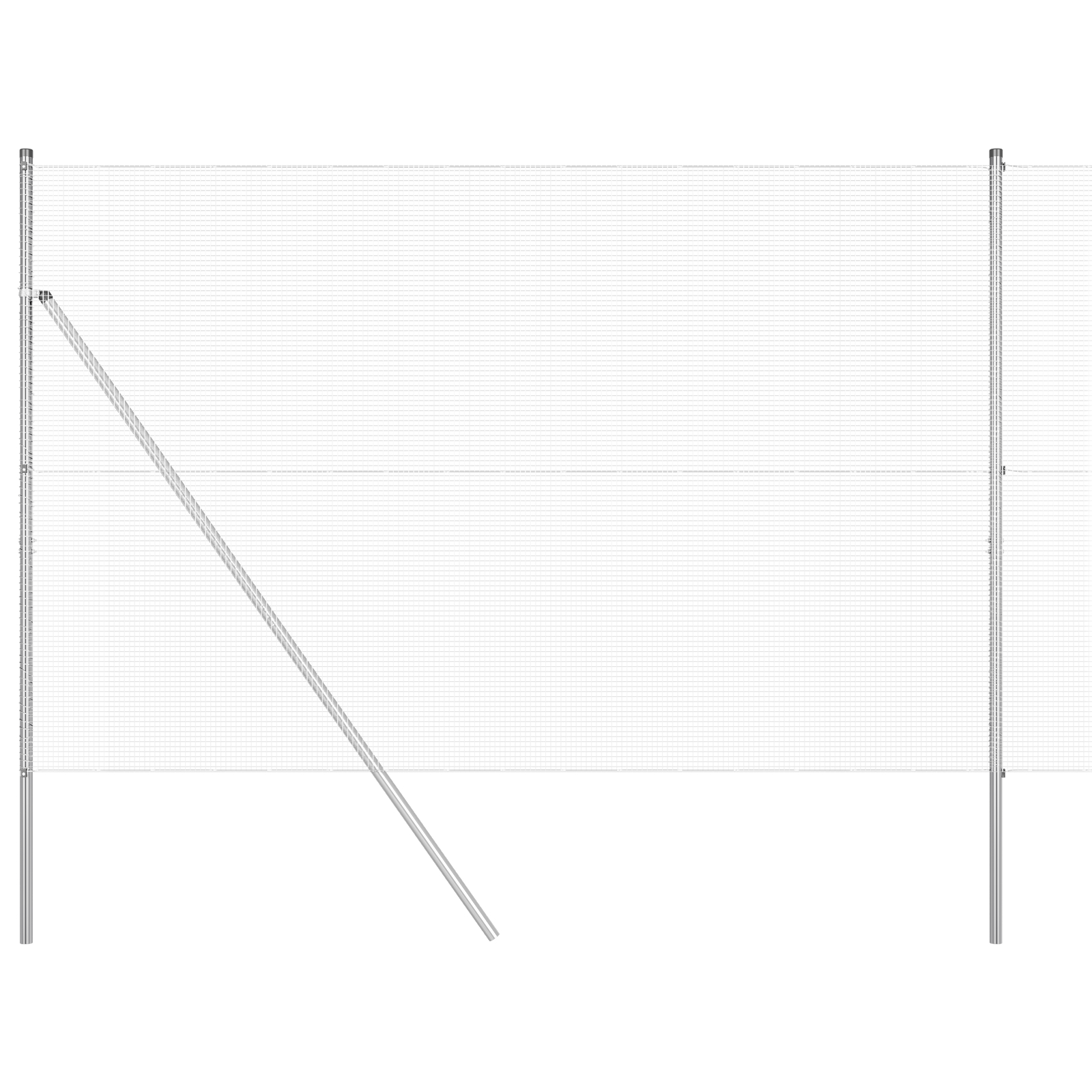vidaXL Îngrădire cu stâlpi Argintiu 1.5 x 10 m Oțel