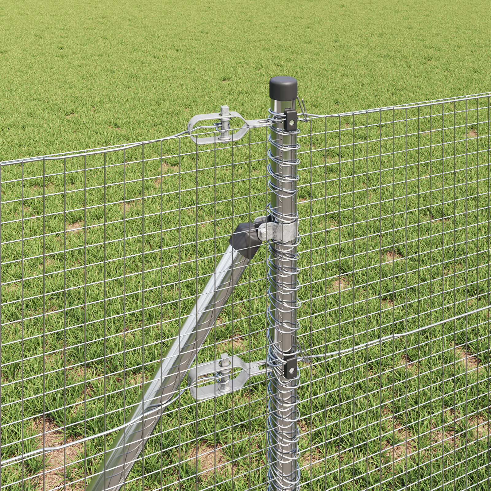 vidaXL Îngrădire cu stâlpi Argintiu 0.6 x 50 m Oțel