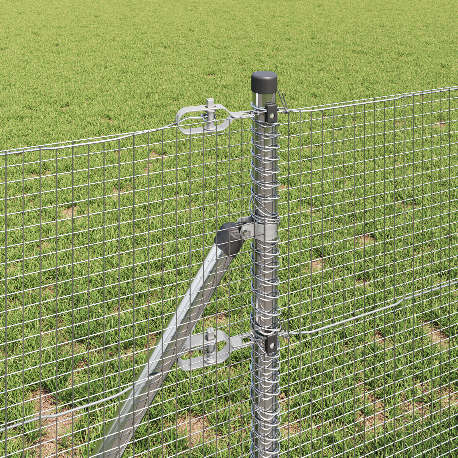 vidaXL Stâlp de gard. Argintiu 50 x 0,8 m (plasă de 16 x 16 mm) Oțel