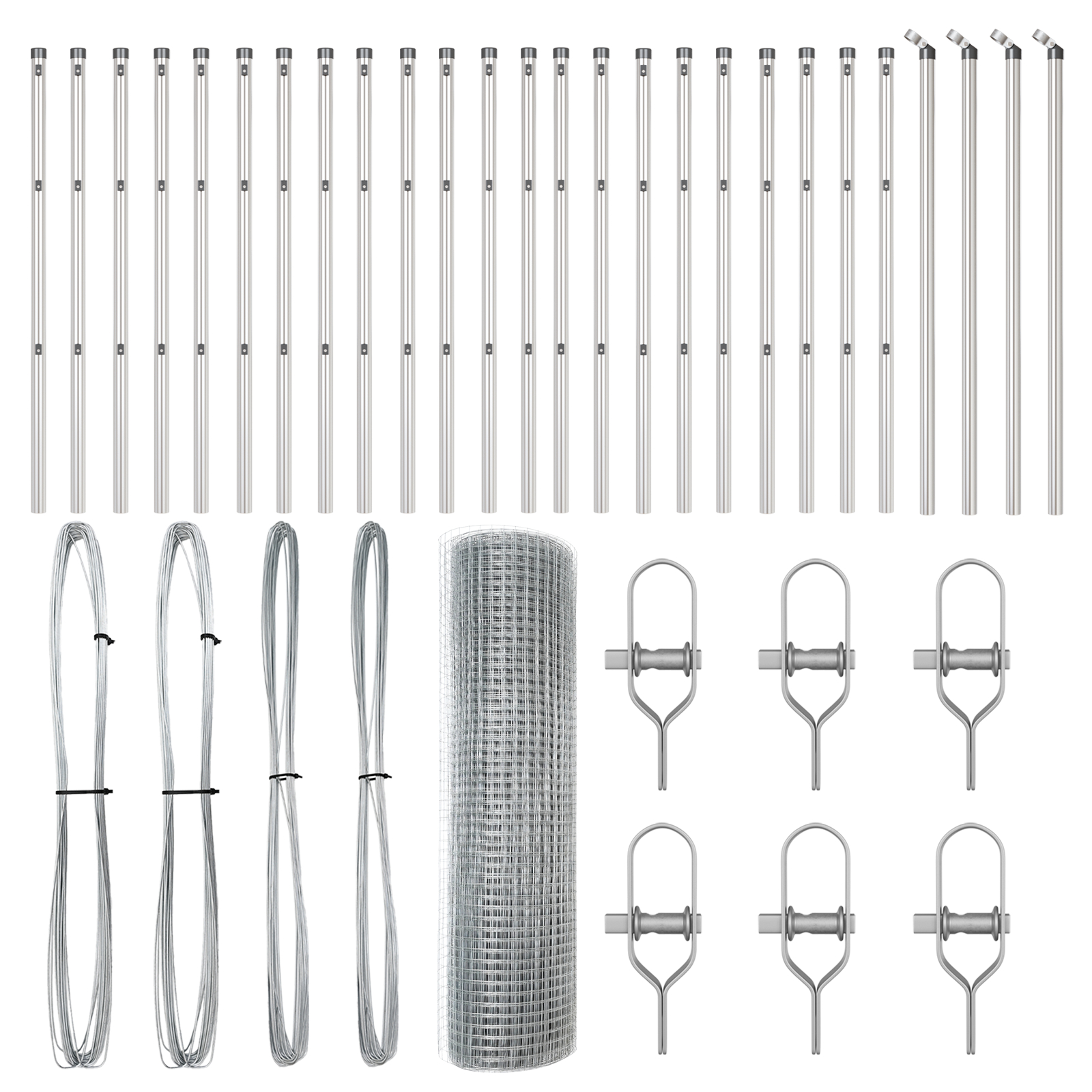 vidaXL Stâlp de gard. Argintiu 50 x 0,8 m (plasă de 16 x 16 mm) Oțel