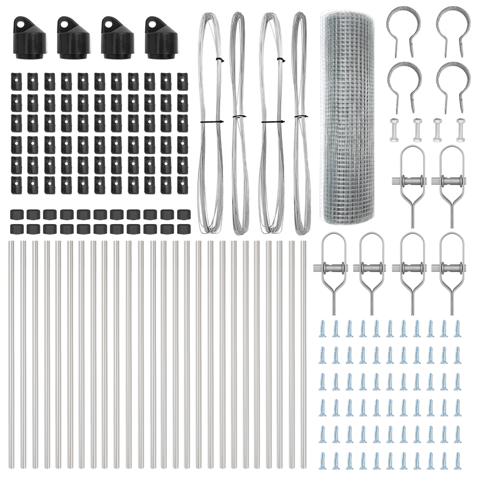 vidaXL Stâlp de gard. Argintiu 50 x 0,8 m (plasă de 16 x 16 mm) Oțel
