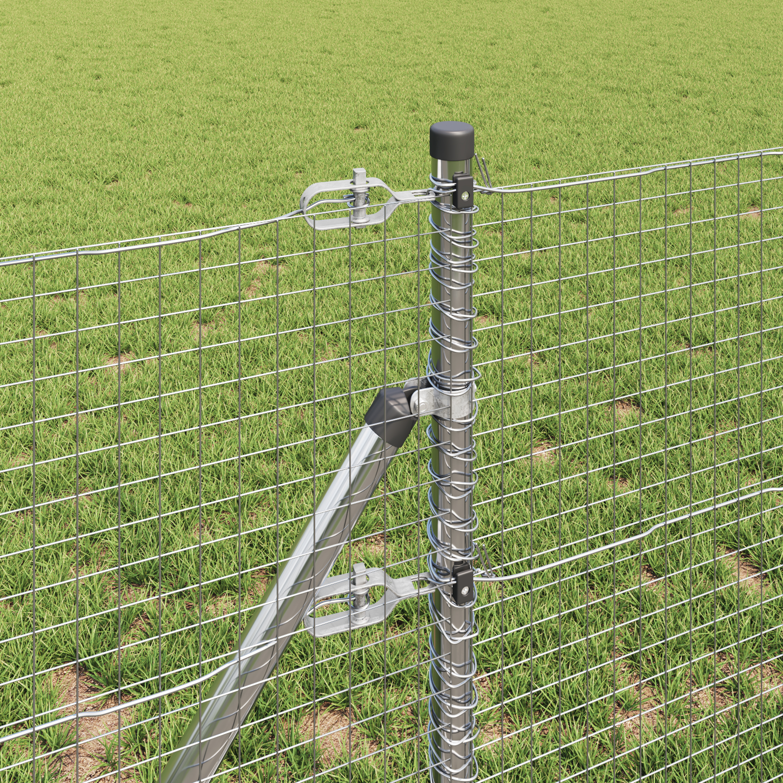 vidaXL Îngrădire cu stâlpi Argintiu 0.8 x 50 m Oțel vidaXL Îngrădire cu stâlpi Argintiu 0.8 x 50 m Oțel