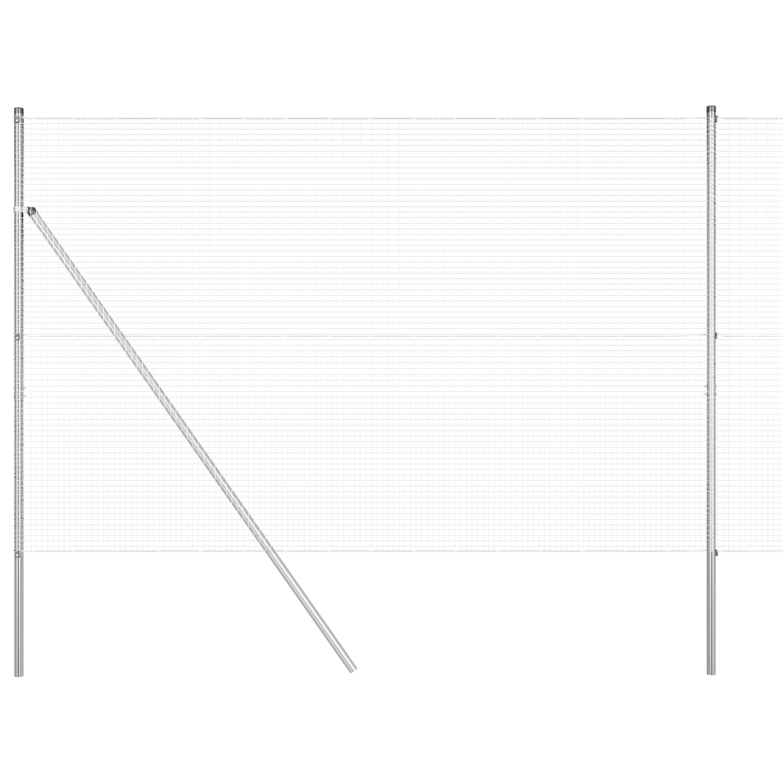 vidaXL Îngrădire cu stâlpi Argintiu 1.5 x 50 m Oțel