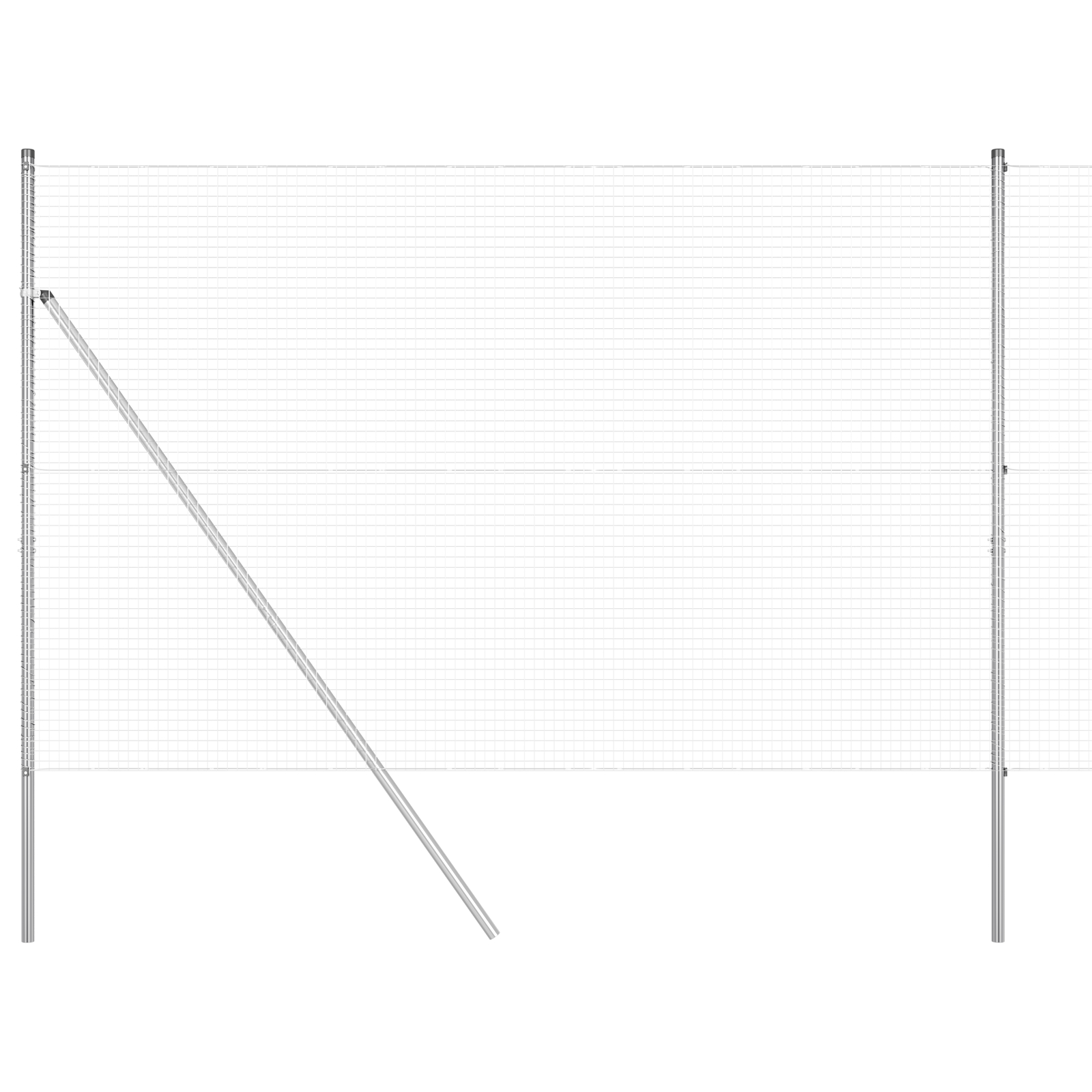 vidaXL Îngrădire cu stâlpi Argintiu 1.5 x 50 m Oțel