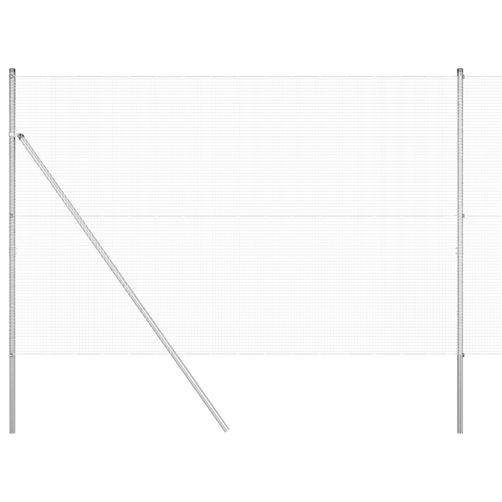 vidaXL Îngrădire cu stâlpi Argintiu 1.6 x 50 m Oțel