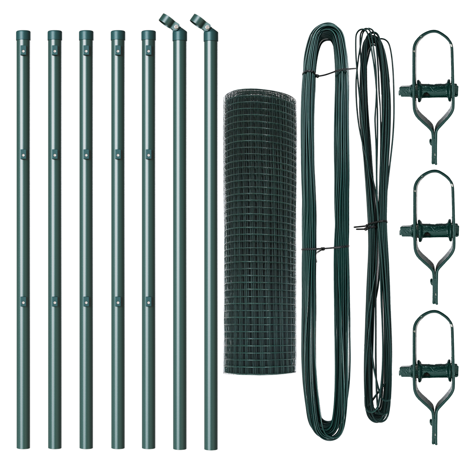 vidaXL Stâlp de gard. Verde 10 x 0,6 m (plasă 25 x 25 mm) Oțel și PVC