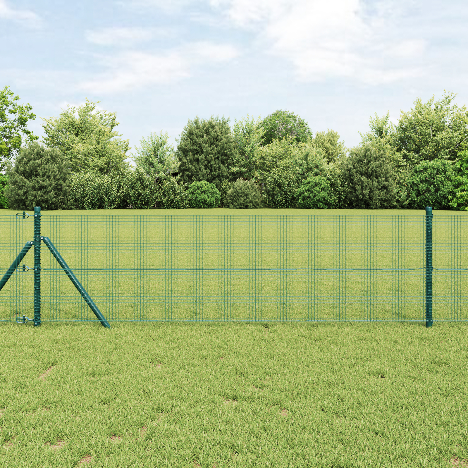 vidaXL Îngrădire cu stâlpi Verde 0.8 x 10 m Oțel vidaXL Îngrădire cu stâlpi Verde 0.8 x 10 m Oțel