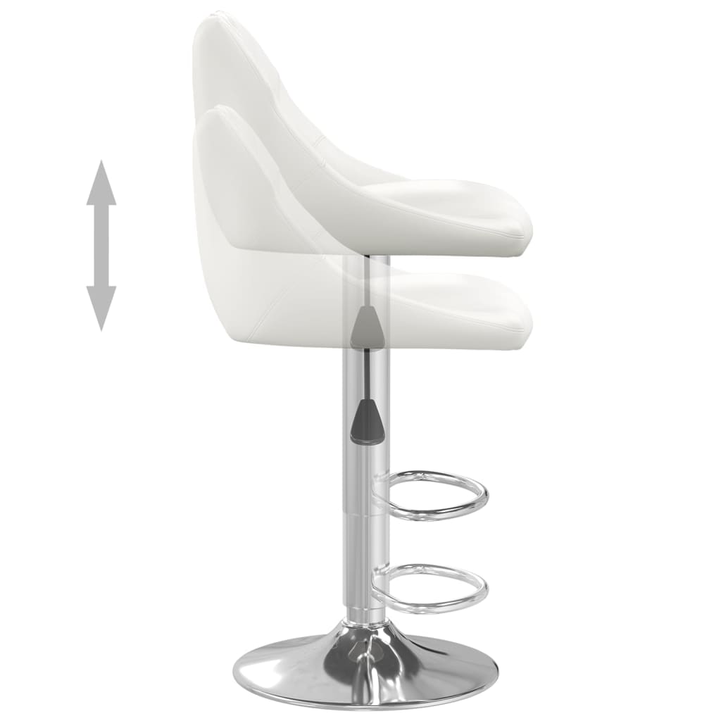 vidaXL Scaun de bar, alb, piele ecologică vidaXL Scaun de bar, alb, piele ecologică
