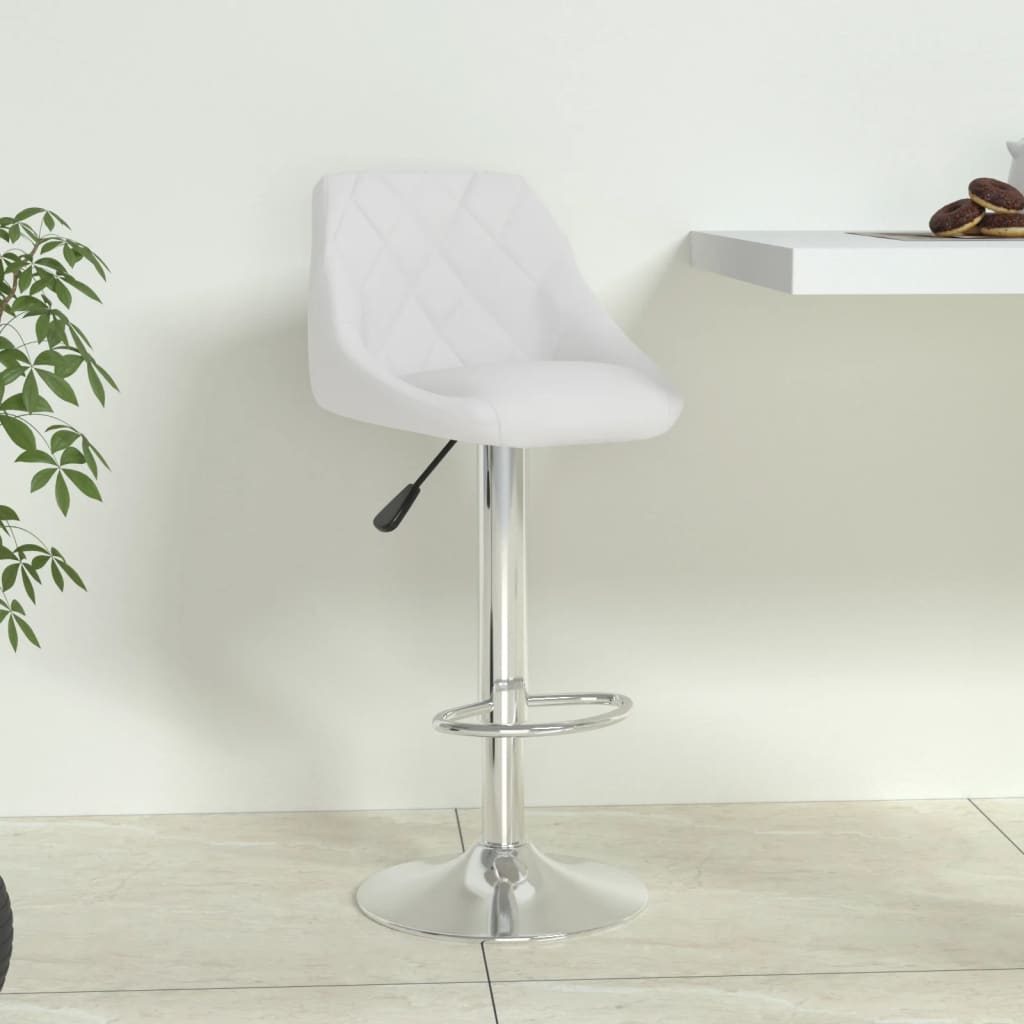 vidaXL Scaun de bar, alb, piele ecologică vidaXL Scaun de bar, alb, piele ecologică