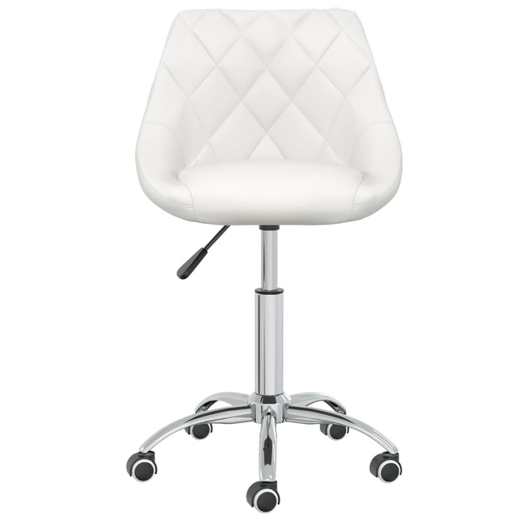 vidaXL Scaun de birou pivotant, alb, piele ecologică vidaXL Scaun de birou pivotant, alb, piele ecologică