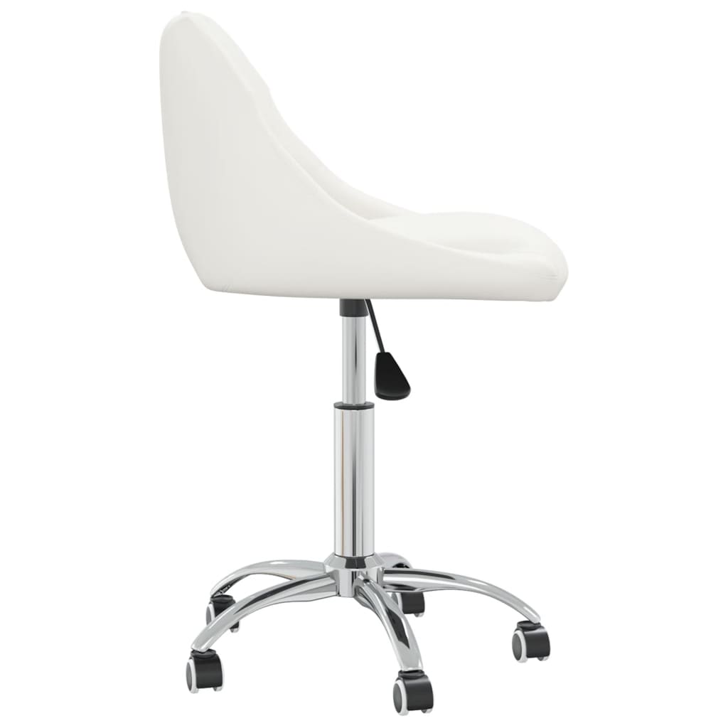 vidaXL Scaun de birou pivotant, alb, piele ecologică vidaXL Scaun de birou pivotant, alb, piele ecologică