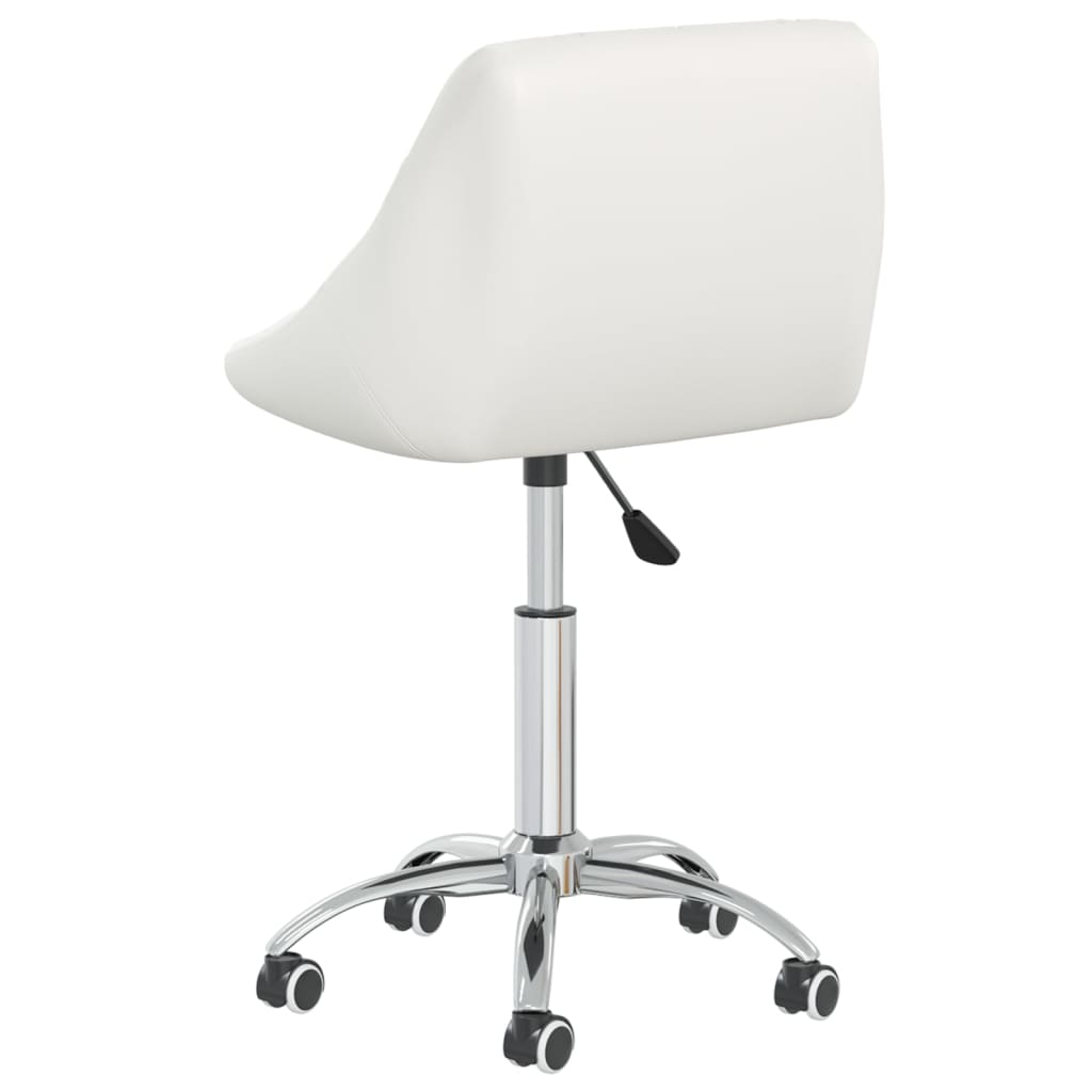 vidaXL Scaun de birou pivotant, alb, piele ecologică vidaXL Scaun de birou pivotant, alb, piele ecologică