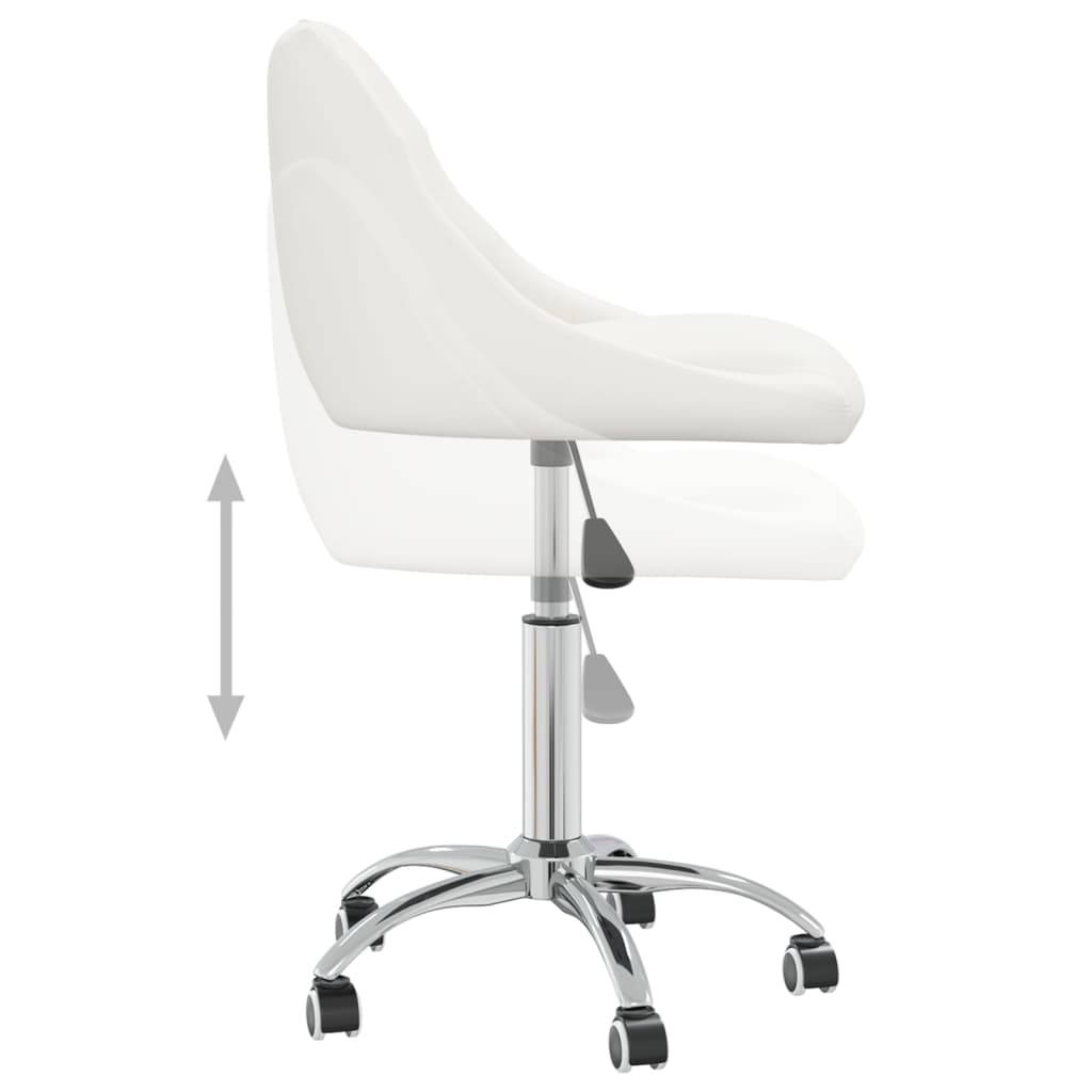 vidaXL Scaun de birou pivotant, alb, piele ecologică vidaXL Scaun de birou pivotant, alb, piele ecologică
