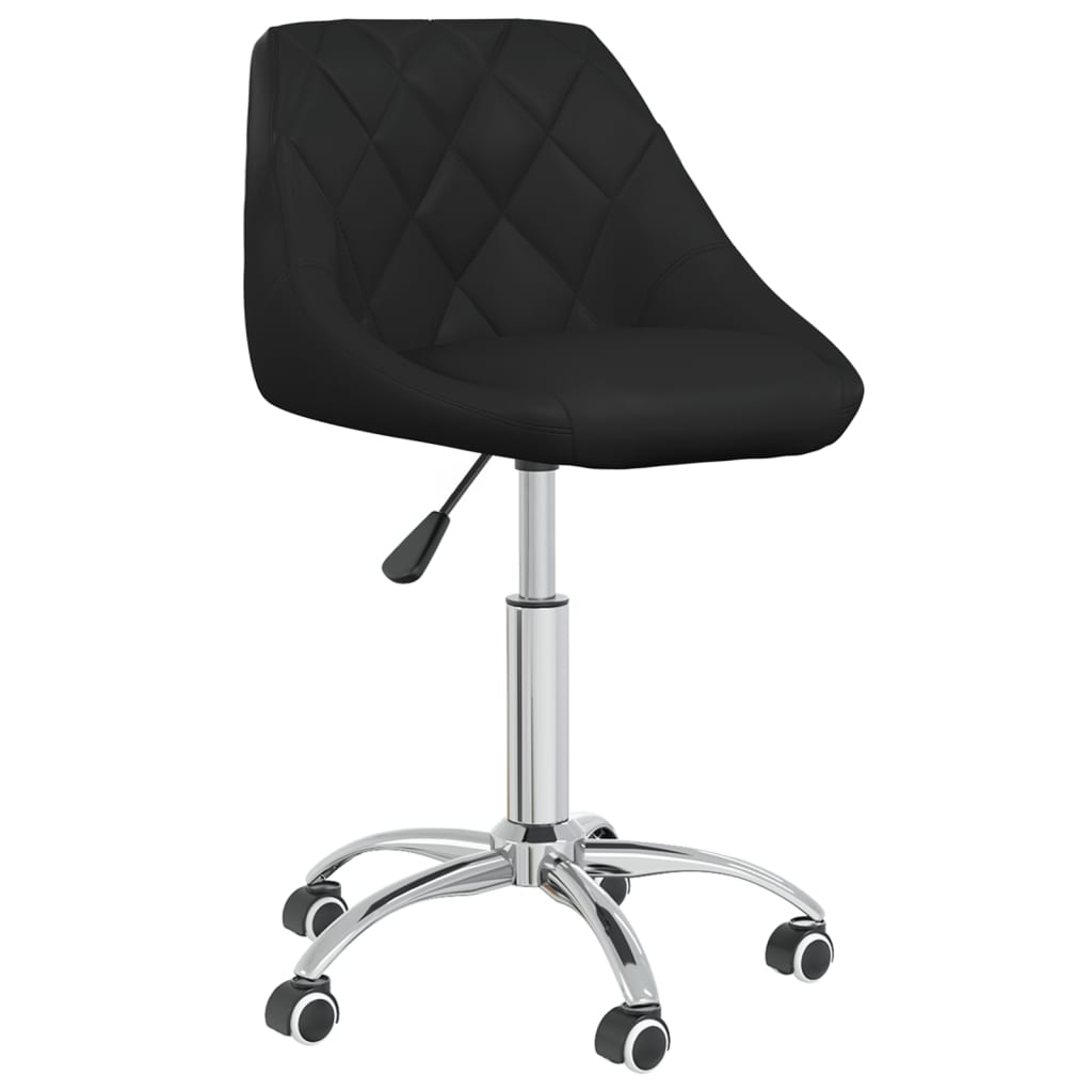 vidaXL Scaun de birou pivotant, negru, piele ecologică vidaXL Scaun de birou pivotant, negru, piele ecologică
