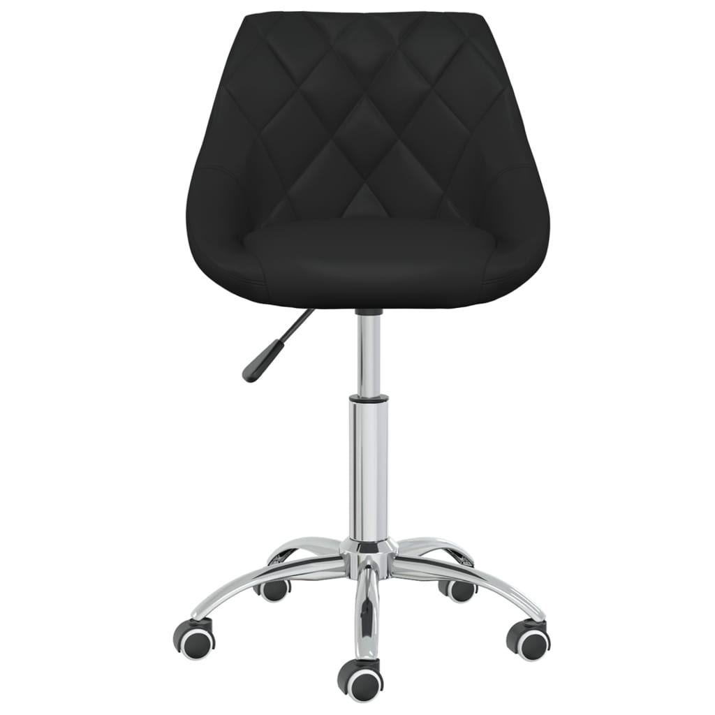 vidaXL Scaun de birou pivotant, negru, piele ecologică vidaXL Scaun de birou pivotant, negru, piele ecologică