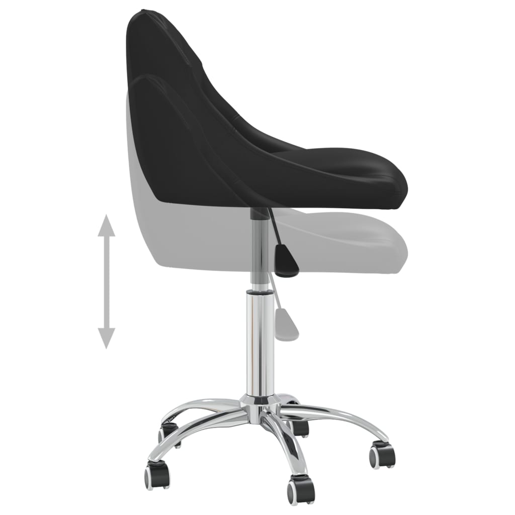 vidaXL Scaun de birou pivotant, negru, piele ecologică vidaXL Scaun de birou pivotant, negru, piele ecologică