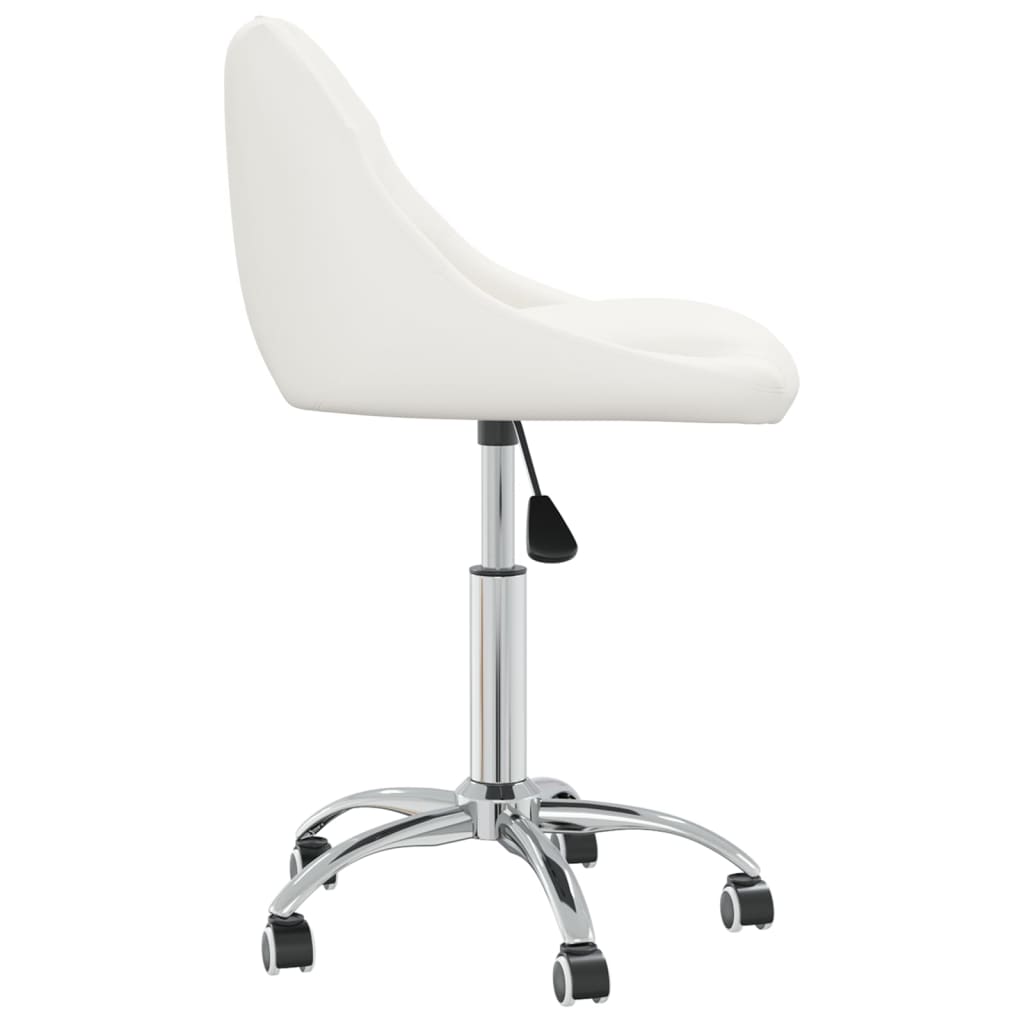 vidaXL Scaune de bucătărie pivotante, 2 buc., alb, piele artificială