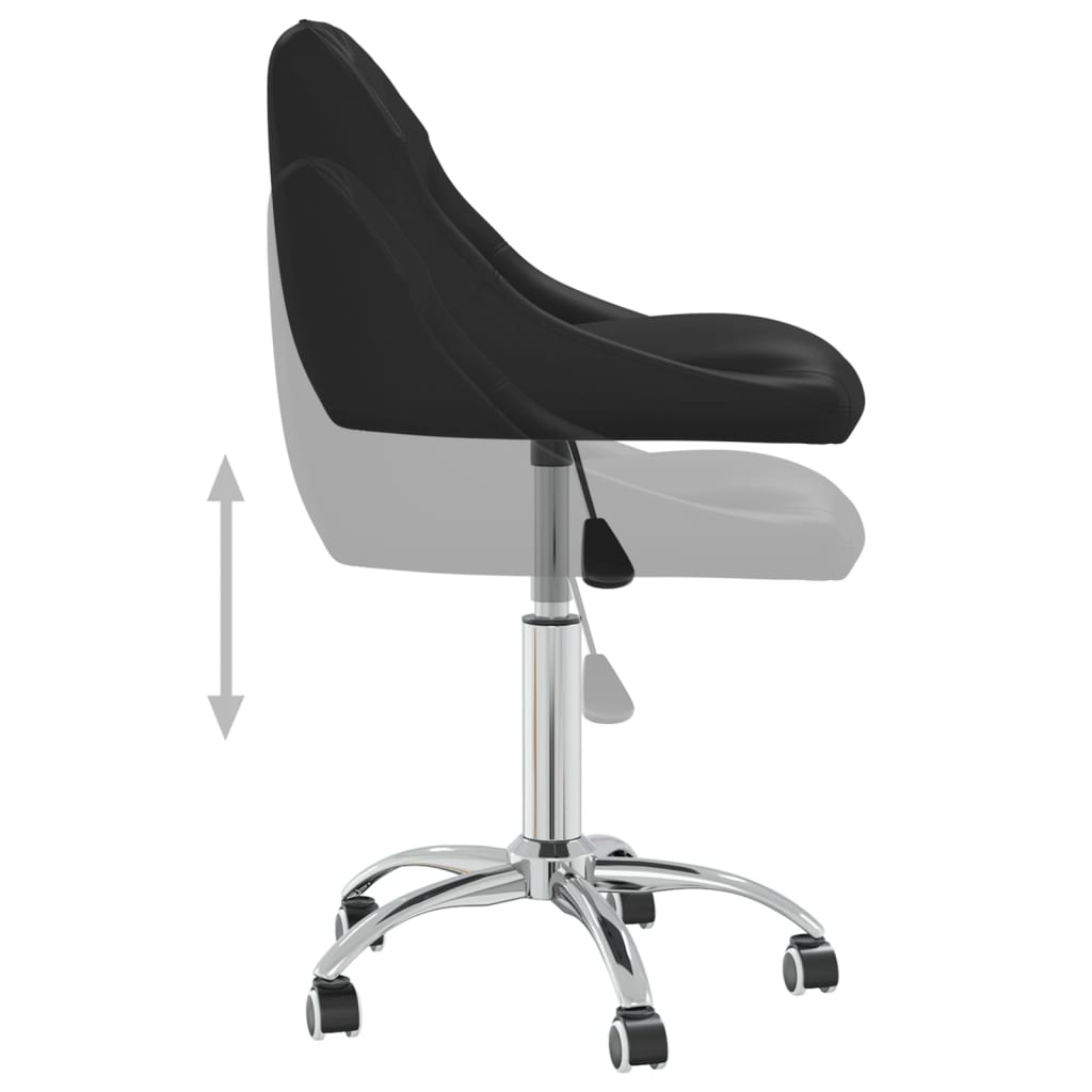 vidaXL Scaune de bucătărie pivotante, 2 buc. negru, piele ecologică