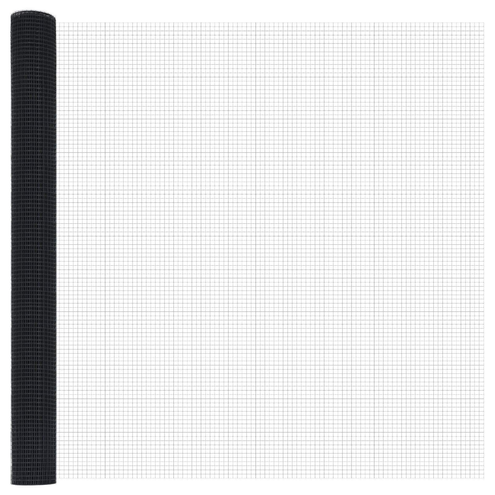 vidaXL Set stâlpi gard metalici Set 2 Gri Metal, Plastic 10 x 1.5 m