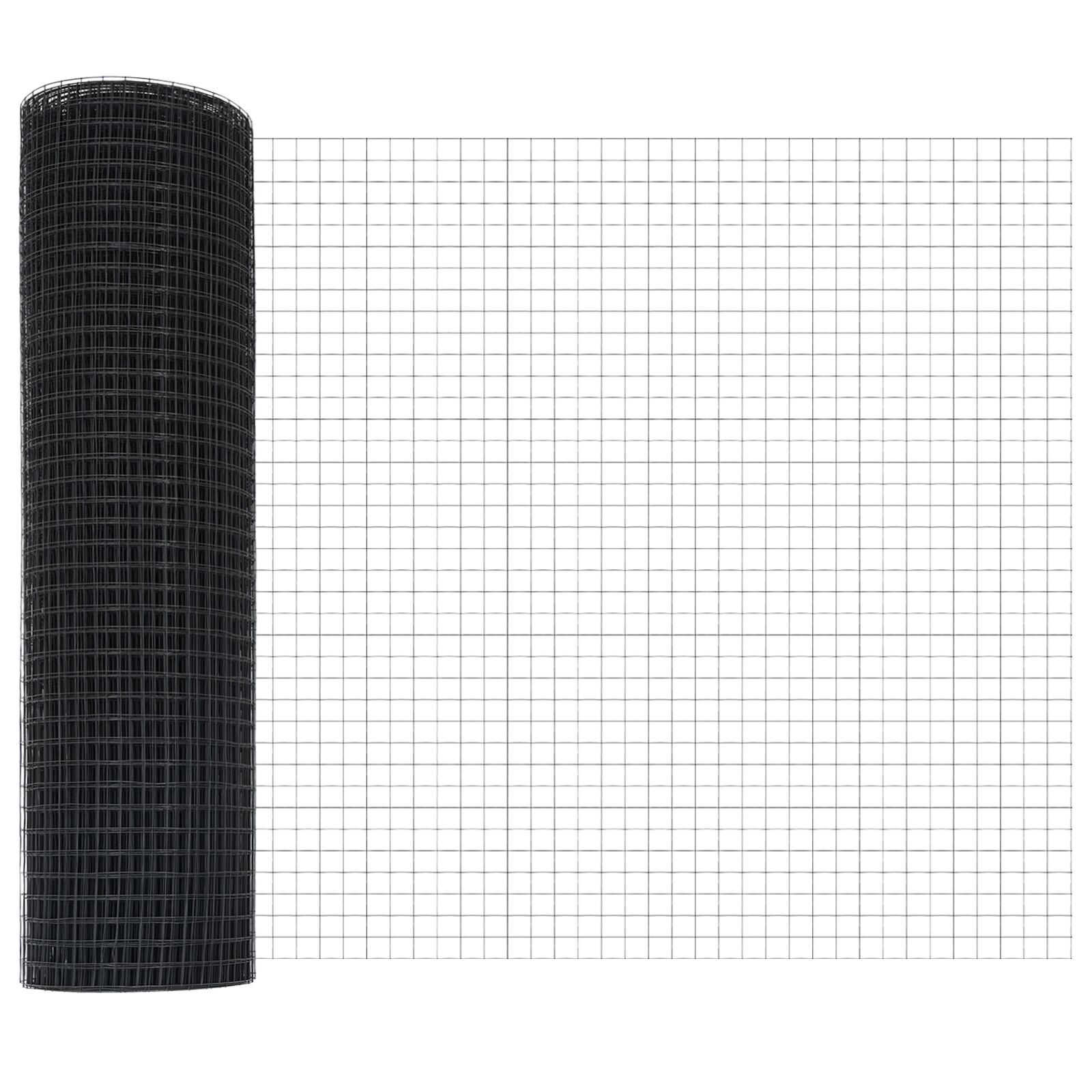 vidaXL ViaXL Sârmă Sudată cu 13 Stâlpi de Țeavă Gri 0.6x25 m Oțel