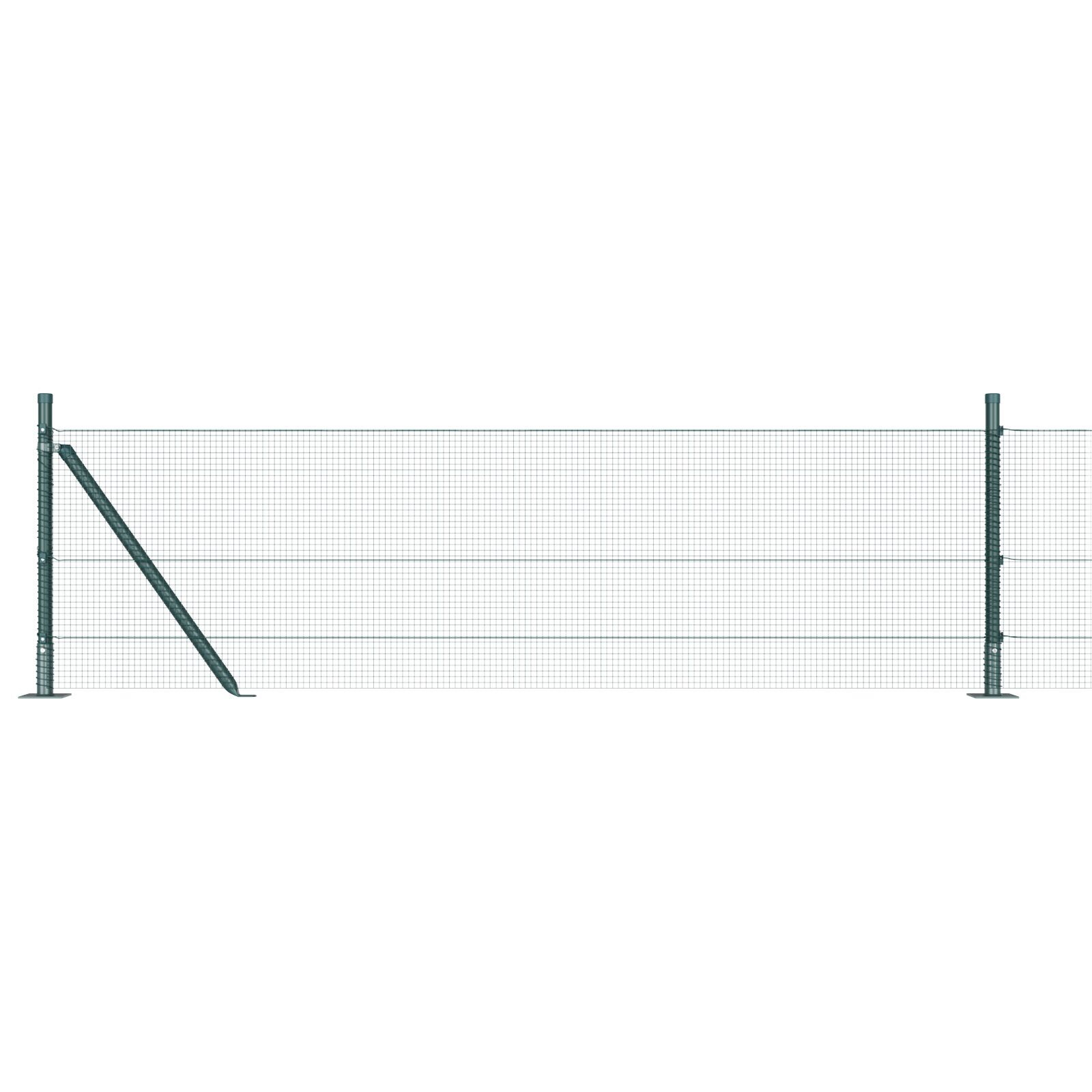 vidaXL Îngrădire cu stâlpi Verde 0.4 x 10 m Oțel