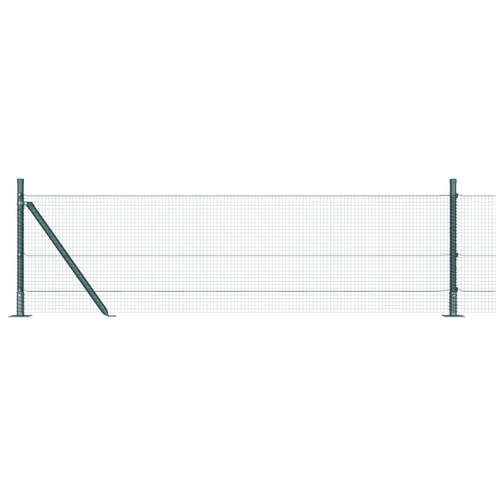 vidaXL Îngrădire cu stâlpi Verde 0.4 x 10 m Oțel