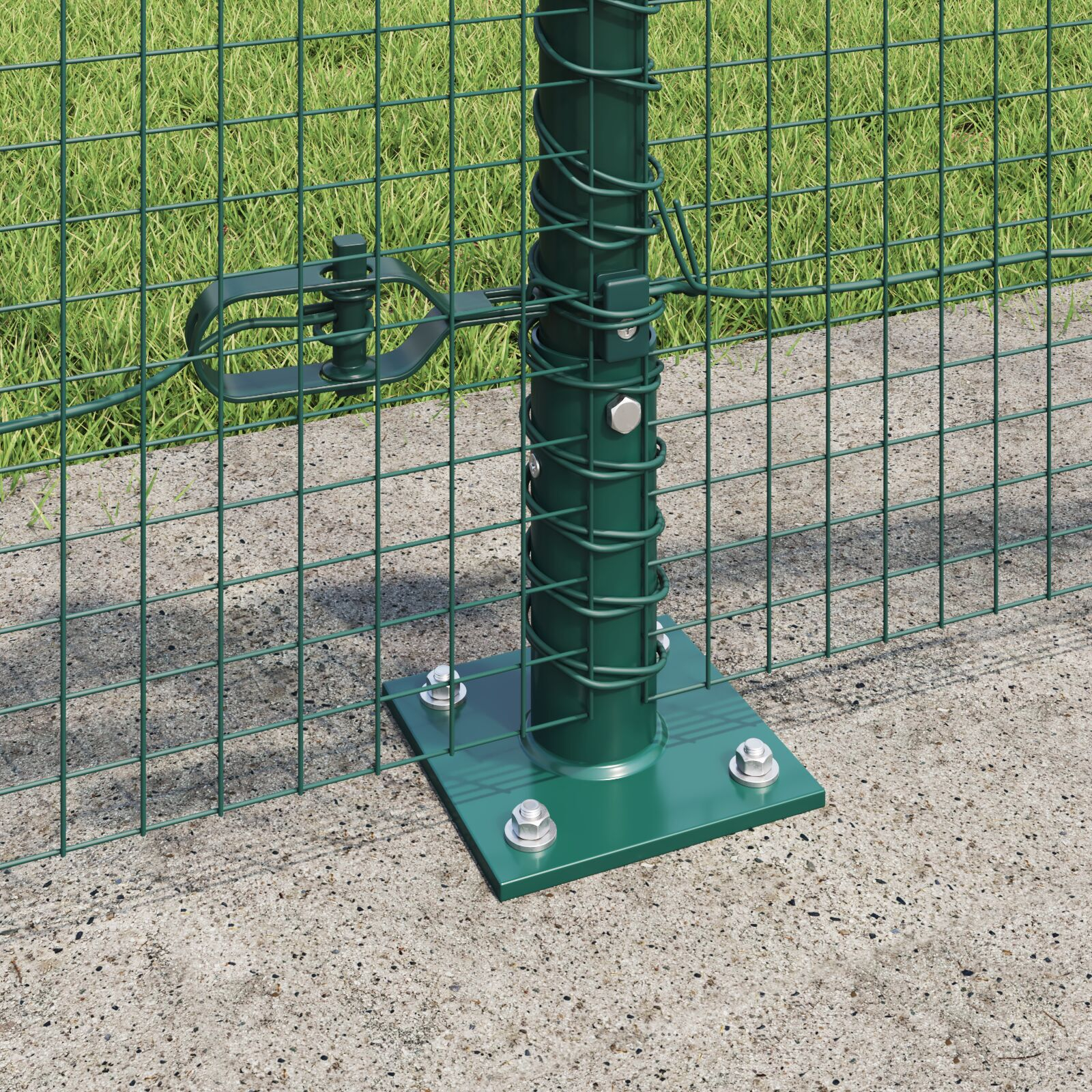 vidaXL Îngrădire cu stâlpi Verde 0.4 x 10 m Oțel
