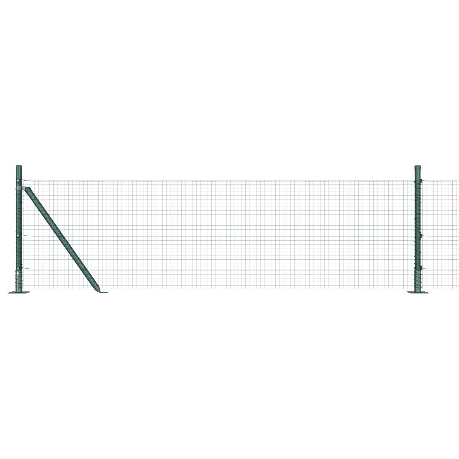 vidaXL Îngrădire cu stâlpi Verde 0.4 x 10 m Oțel