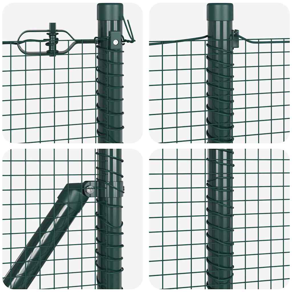 vidaXL Îngrădire cu stâlpi Verde 0.6 x 25 m Oțel vidaXL Îngrădire cu stâlpi Verde 0.6 x 25 m Oțel