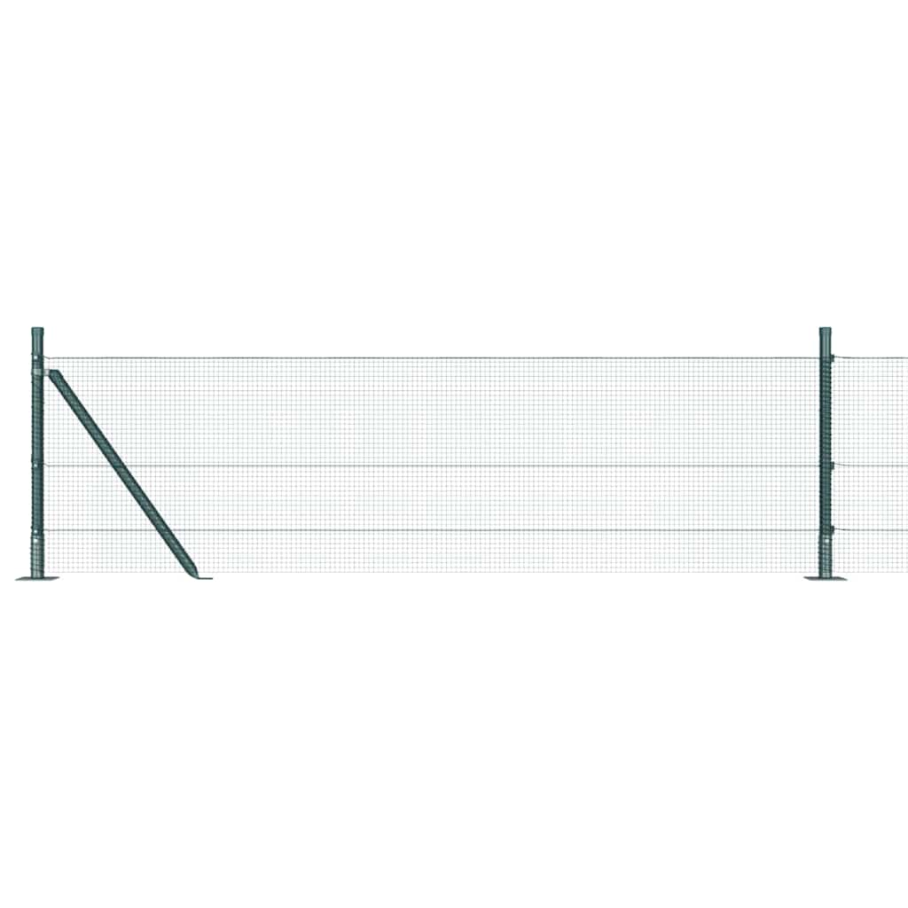 vidaXL Îngrădire cu stâlpi Verde 0.6 x 50 m Oțel