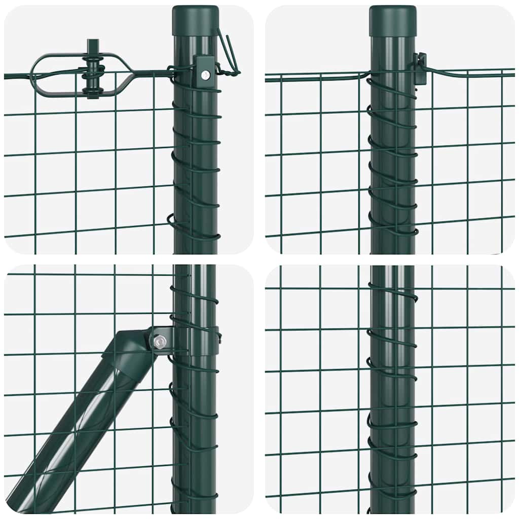 vidaXL Îngrădire cu stâlpi Verde 0.6 x 50 m Oțel