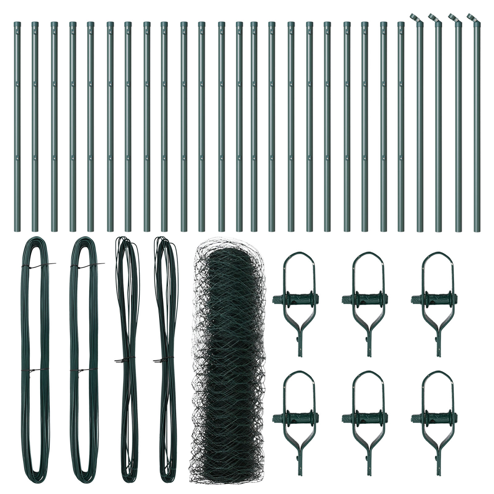 vidaXL Stâlp de gard. Verde 50 x 0,6 m (plasă de 50 mm) Oțel și PVC