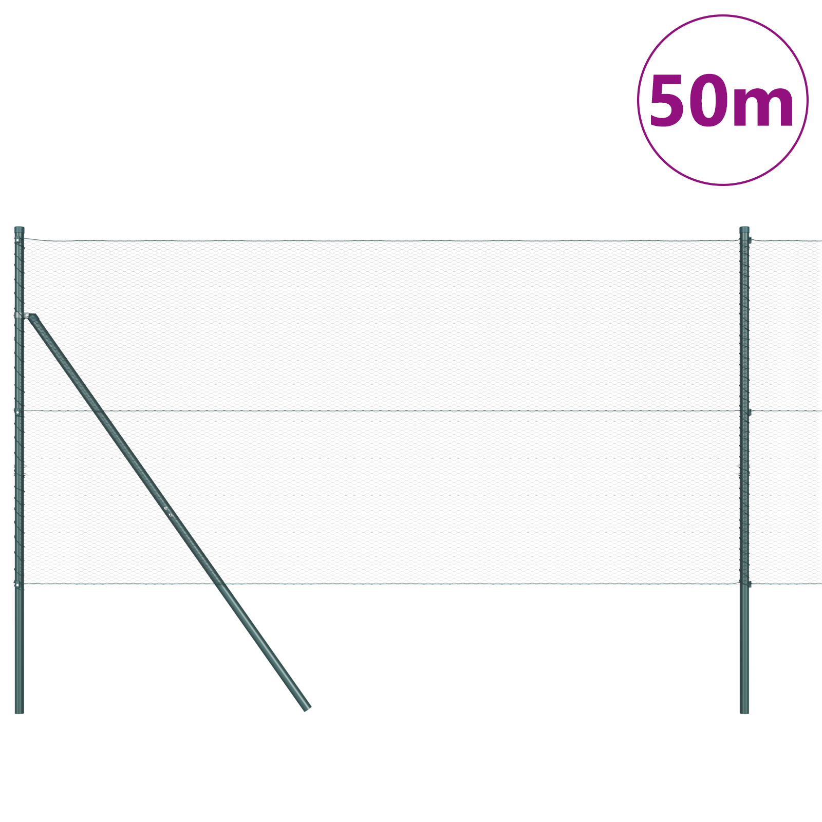 vidaXL Îngrădire cu stâlpi Verde 1.4 x 50 m otel acoperit cu PVC vidaXL Îngrădire cu stâlpi Verde 1.4 x 50 m otel acoperit cu PVC
