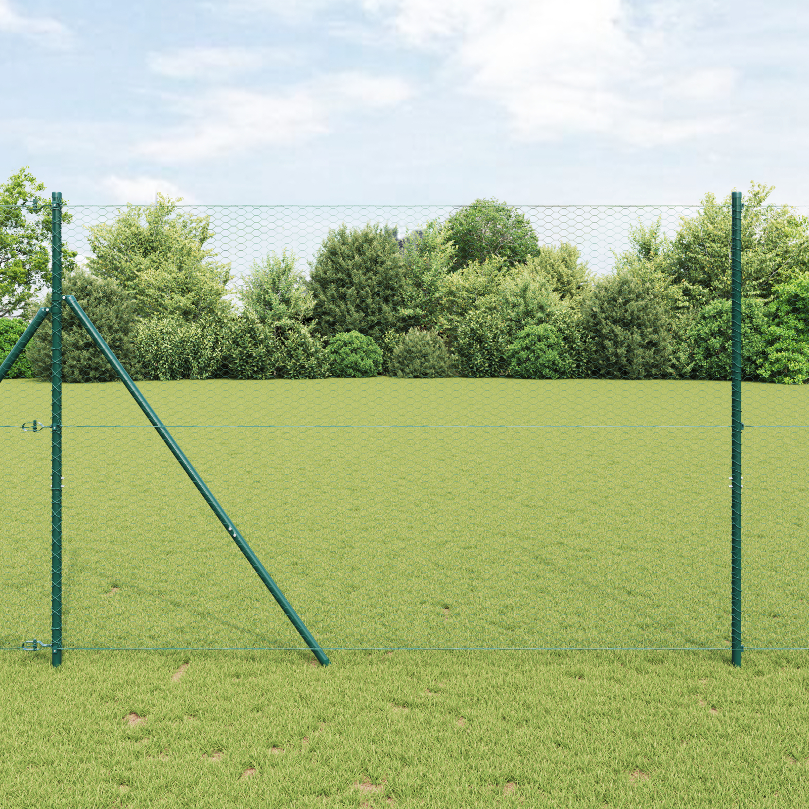 vidaXL Îngrădire cu stâlpi Verde 1.6 x 50 m otel acoperit cu PVC