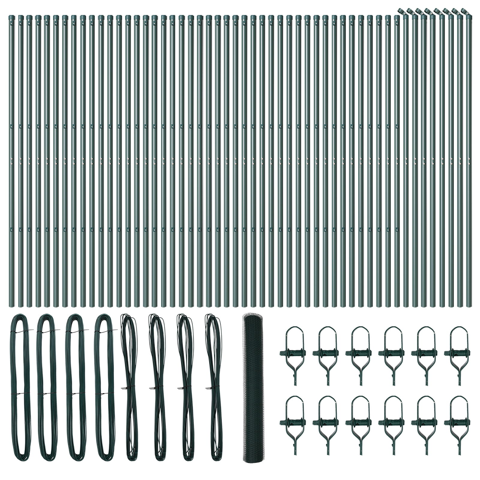 vidaXL Îngrădire cu stâlpi Verde 1 x 100 m otel acoperit cu PVC vidaXL Îngrădire cu stâlpi Verde 1 x 100 m otel acoperit cu PVC