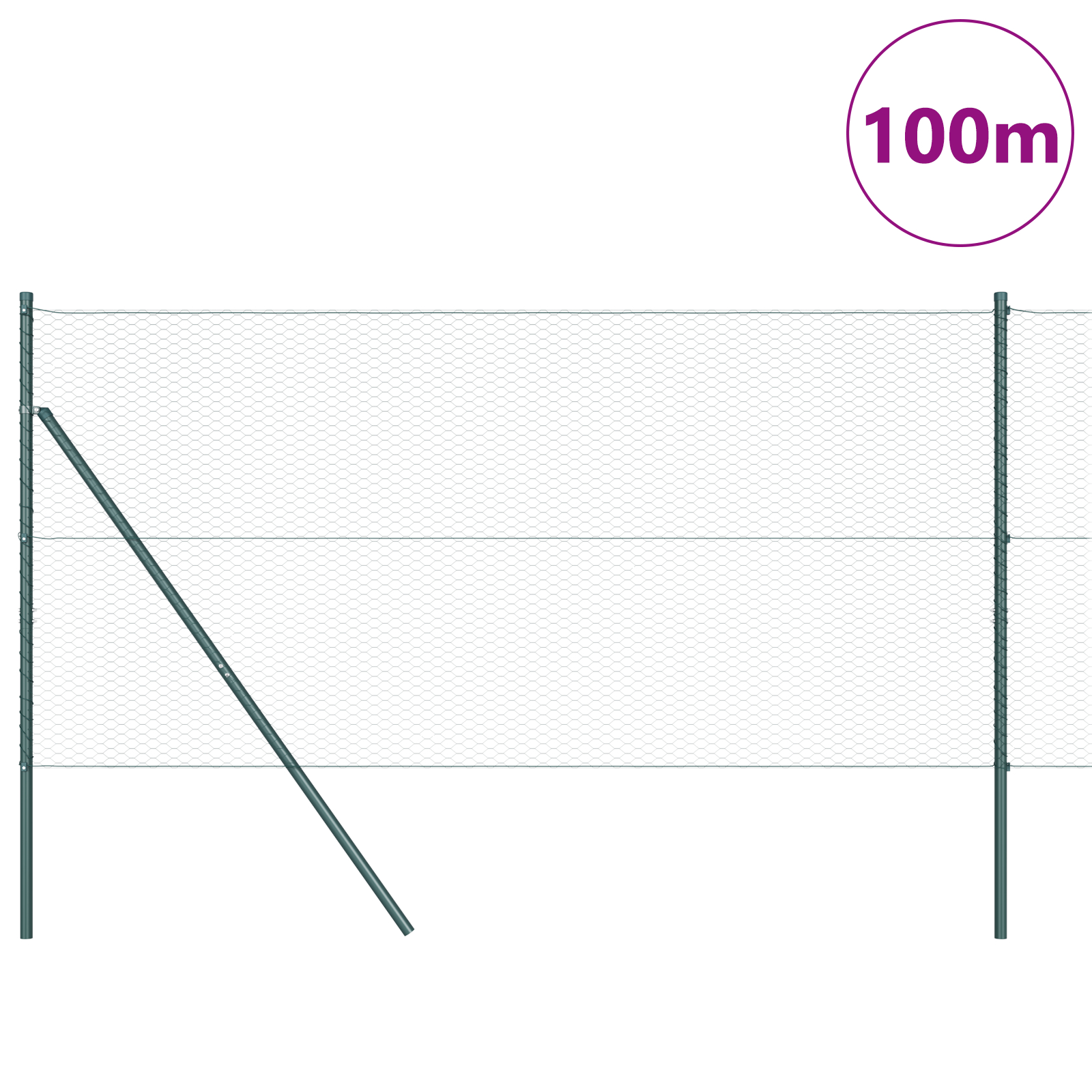 vidaXL Îngrădire cu stâlpi Verde 1.2 x 100 m otel acoperit cu PVC vidaXL Îngrădire cu stâlpi Verde 1.2 x 100 m otel acoperit cu PVC