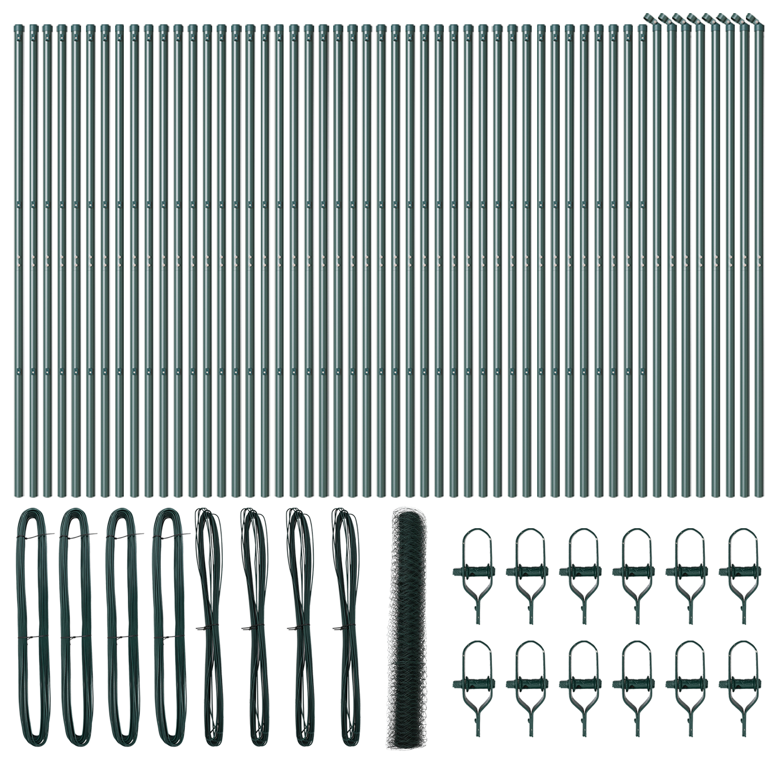 vidaXL Îngrădire cu stâlpi Verde 1.2 x 100 m otel acoperit cu PVC vidaXL Îngrădire cu stâlpi Verde 1.2 x 100 m otel acoperit cu PVC