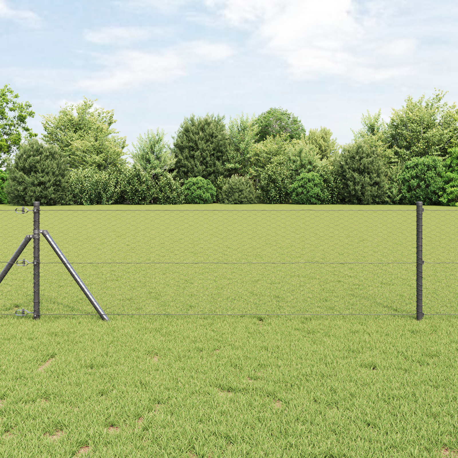 Gard Hexagonal vidaXL Gri 0.6x10 m Oțel