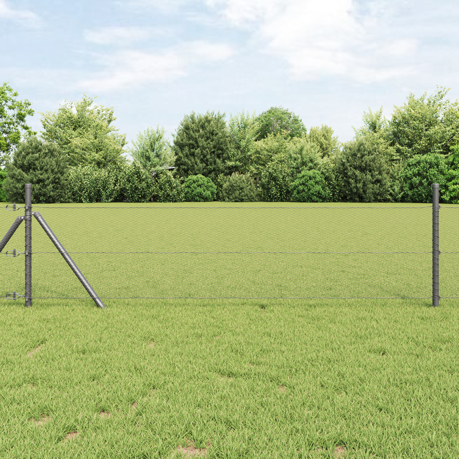 Gard Hexagonal vidaXL Gri 0.8x10 m Oțel