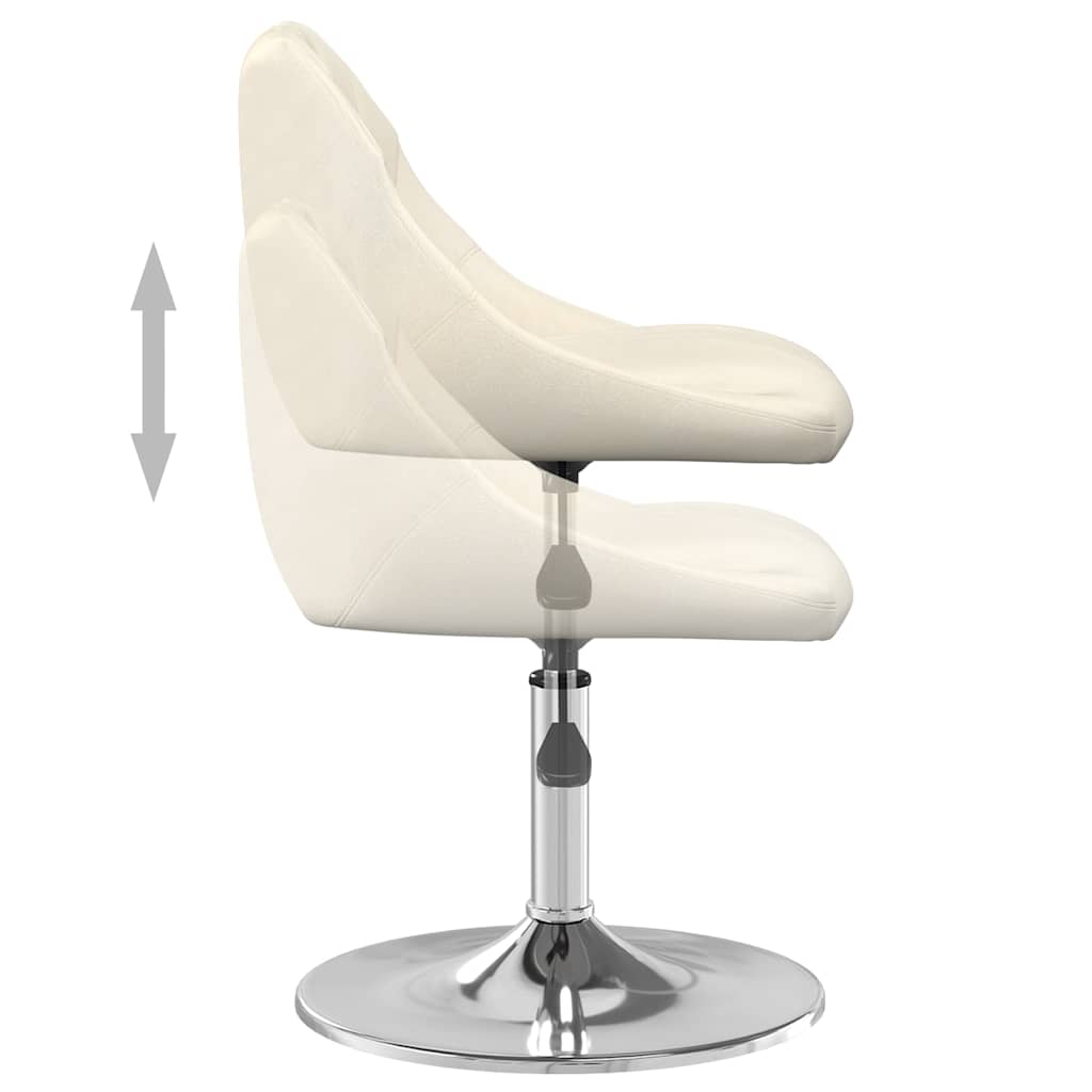 vidaXL Scaune de bucătărie pivotante, 2 buc., crem, catifea